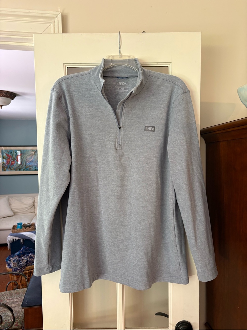 AFTCO Light Gray Quarter-Zip Pullover